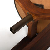 Tabouret danois réglable en hauteur avec cuir noir 1960