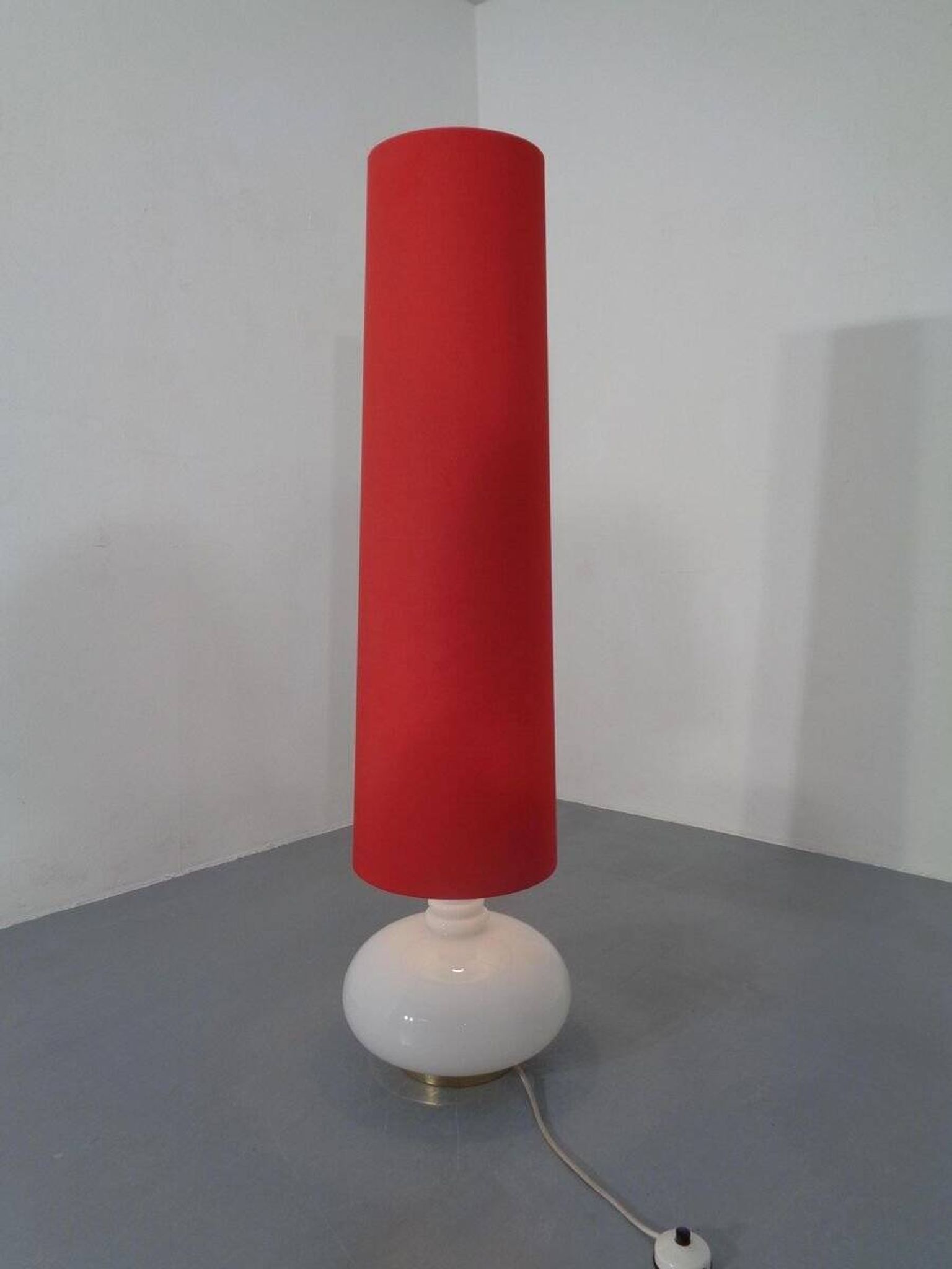 Floor lamp with illuminated glass stand from Doria Leuchten, 1960s.