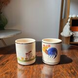 2 1950s Puglia Rooster Cups