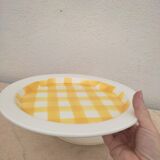 2 Yellow checkered dishes Sarreguemines
