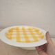 2 Yellow checkered dishes Sarreguemines