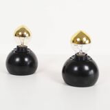 Set (2) of petite playful painted 'ball' wall lights, Italy 1970's