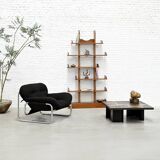 Brutalist Oak Asymmetrical Shelving Unit or Bookcase, 1970s