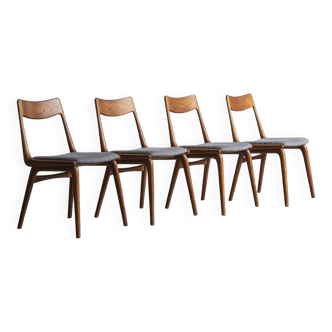 Ensemble de 4 chaises à repas boomerang par Alfred Christensen, Danemark, 1960