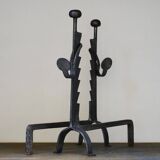 Grilles de cheminée brutalistes, années 1930, ensemble de 2