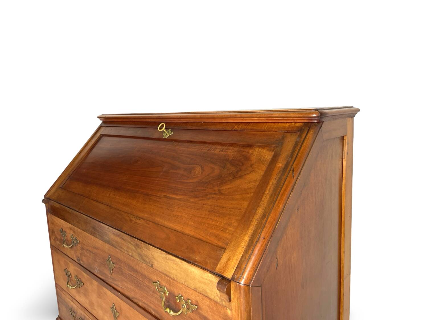 Antique Italian secrétaire in solid walnut, 1920s/1930s.