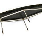 Vintage Oval Coffee Table by Stil Keramos with a Colored Lacquered Ceramic Top