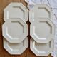 6 vintage octagonal pearl-edged porcelain dessert plates - Johnson Brothers