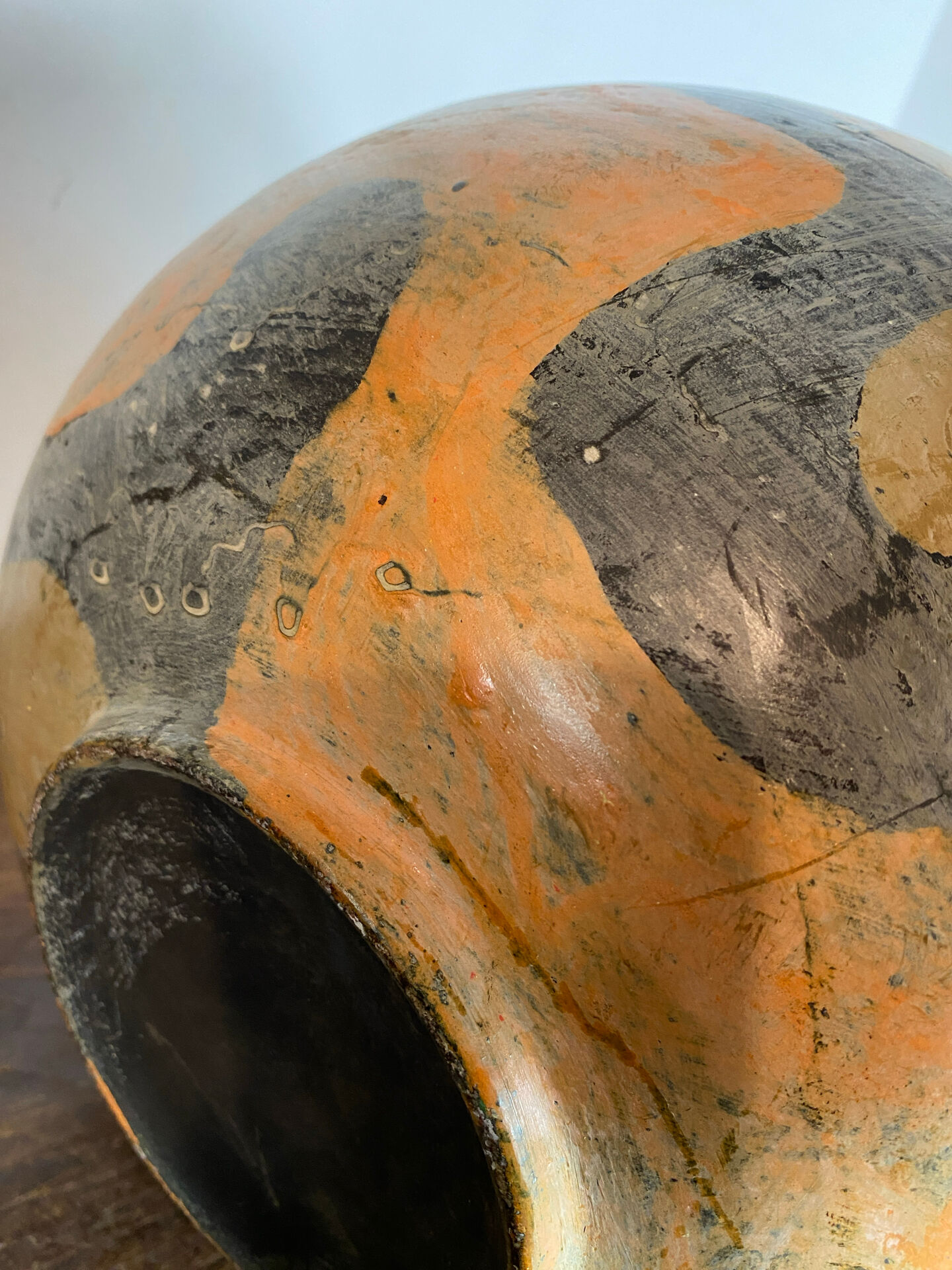 Large round terracotta vase