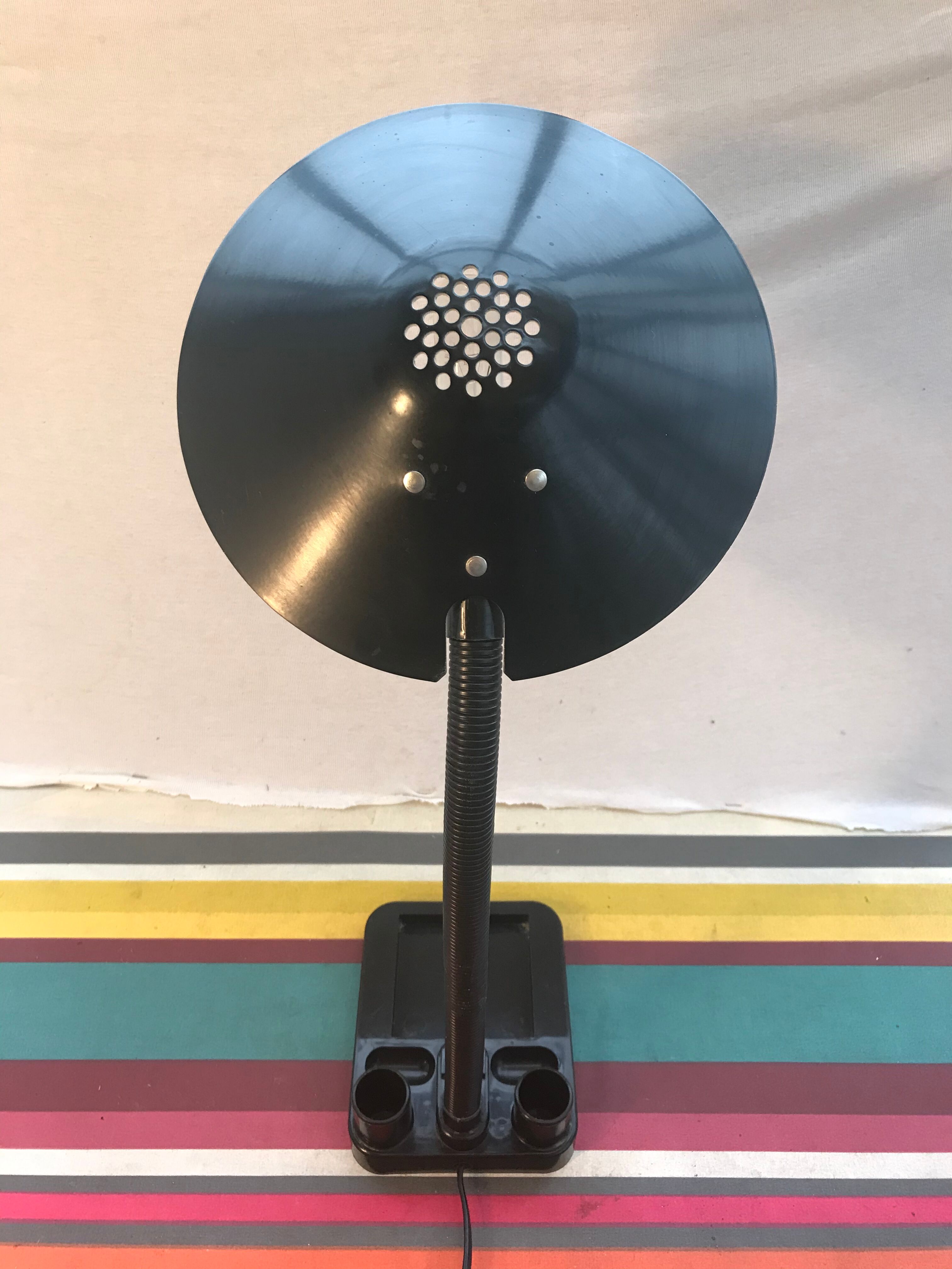 Aluminor metal storage office lamp - black flexible arm vintage 80s