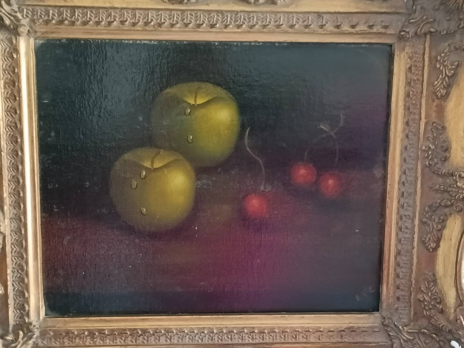 Peinture anglaise, nature morte, fruits