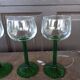 Verres à vin d'Alsace pied vert vintage