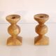 Pair of Scandinavian wooden candle holders 1960