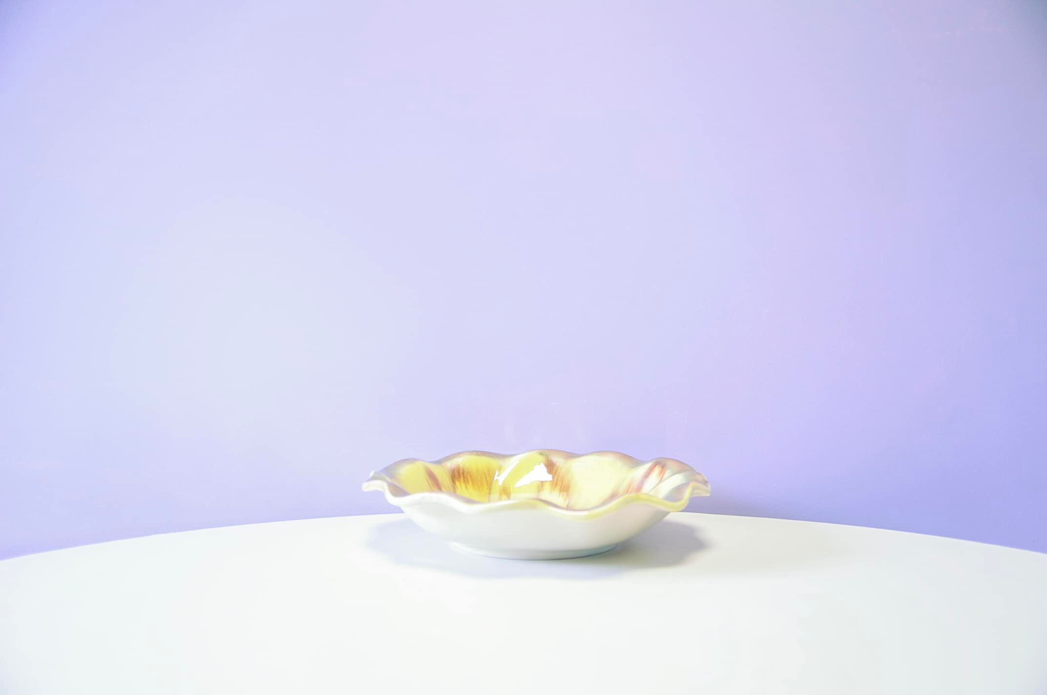 Vintage yellow ceramic bowl