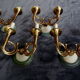 4 bronze. sconces hunting horns, trumpet musical instrument