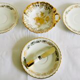 Beurrier ancien et ses assiettes en porcelaine de Limoges