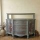Antique English wooden commode with mirror.
