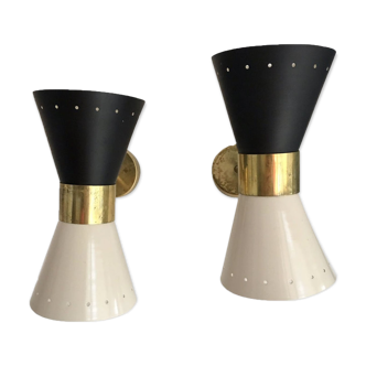 Paire appliques diabolo italienne noires