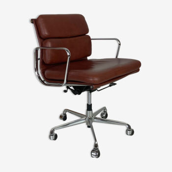 Eames ICF for Herman Miller brown leather Soft Pad Group chair