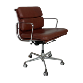 Eames ICF for Herman Miller brown leather Soft Pad Group chair