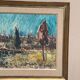 Huile su panneau suédoise – “Landskap” par A. Roos – Signée – Vintage