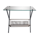 Table basse vintage 1950 1960 range-disques verre et métal