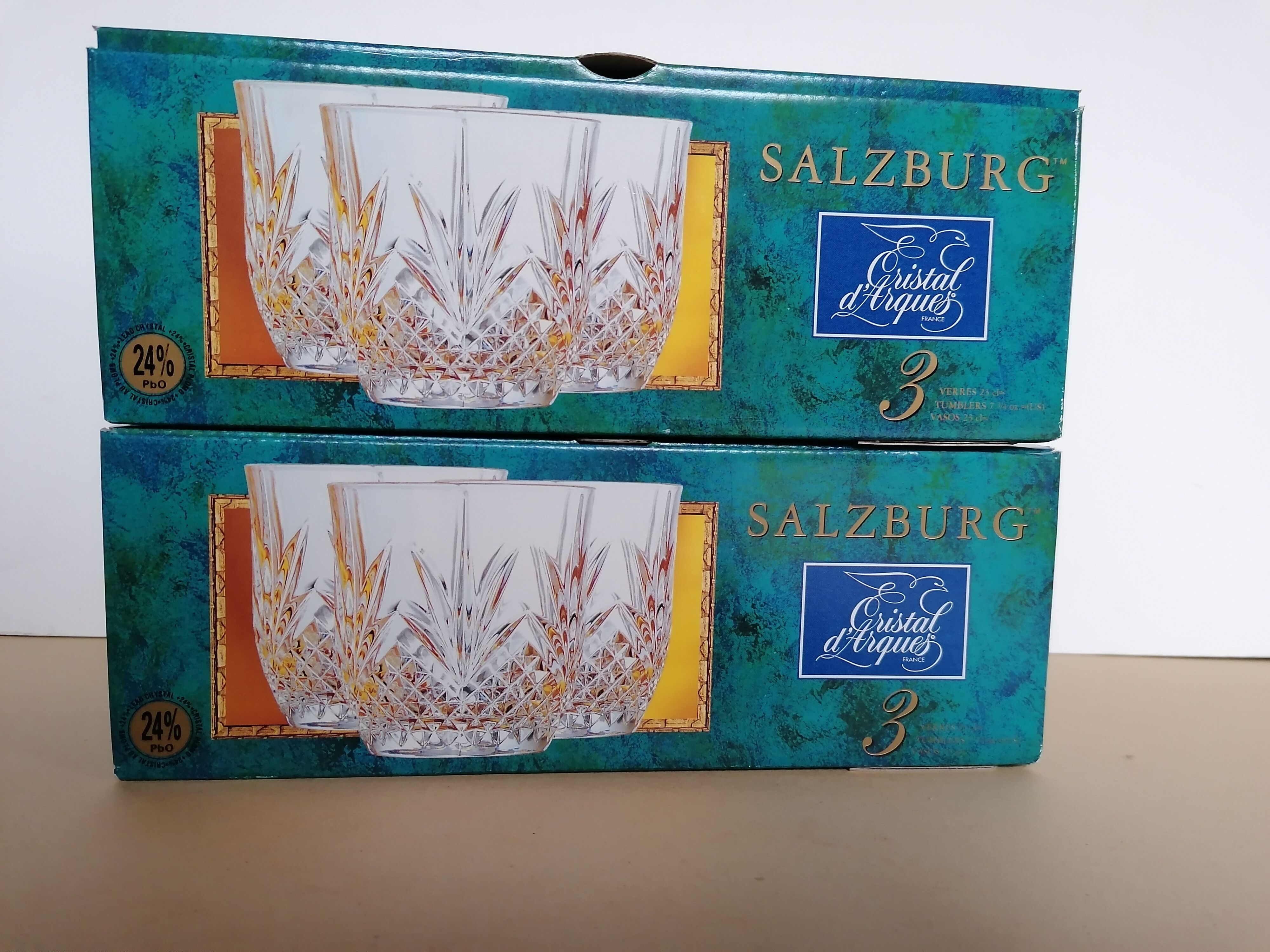 6 whiskey or water glasses 23cl crystal