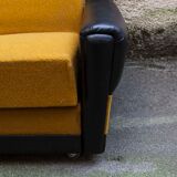 The 1970s gold and black Daybed couch