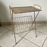 Vintage 1960s brass side table/magazine rack