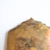 Moroccan brass mirror with bone inlays, 70s