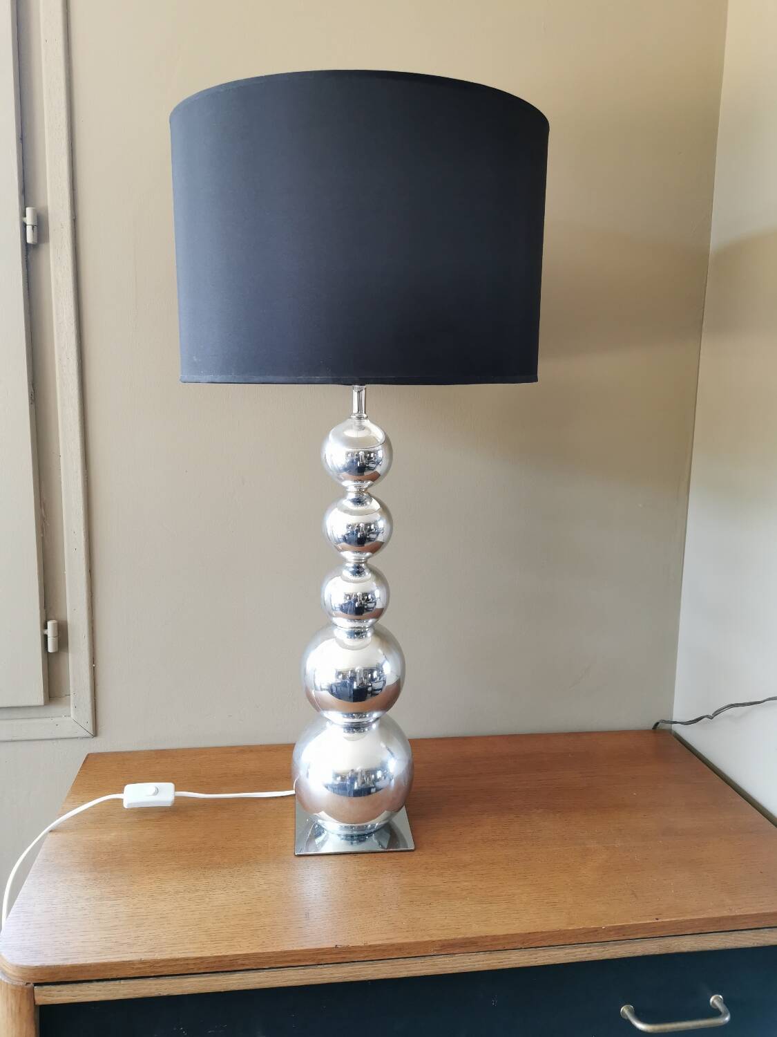 Vintage metal ball lamp from the 80s