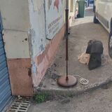 Floor lamp in teak and bronze around 1960