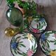Trio assiettes à fleurs vintage
