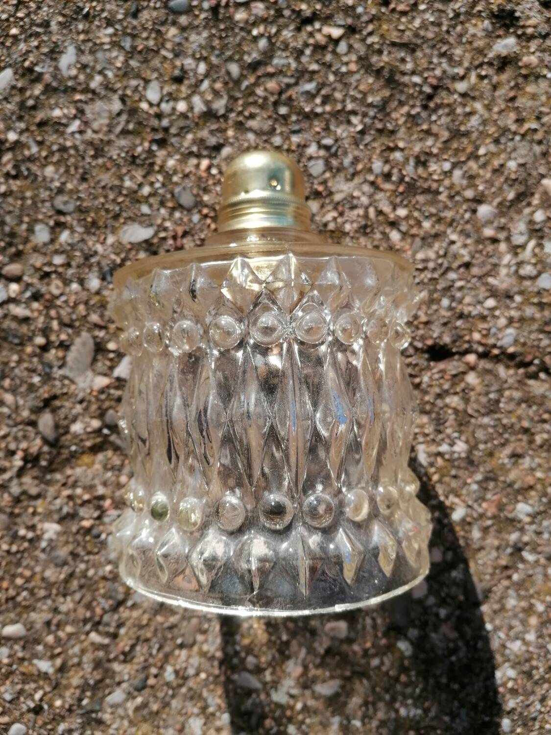 Globe hanging lamp in vintage molded glass