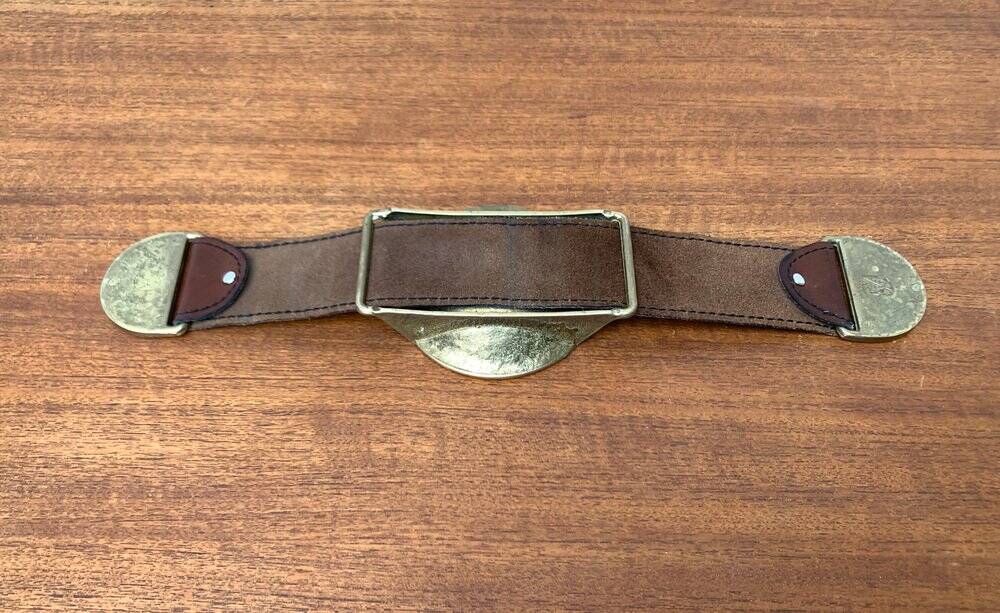 Mid-Century Bronze and Leather Armrest Bowl or Ashtray, 1960s