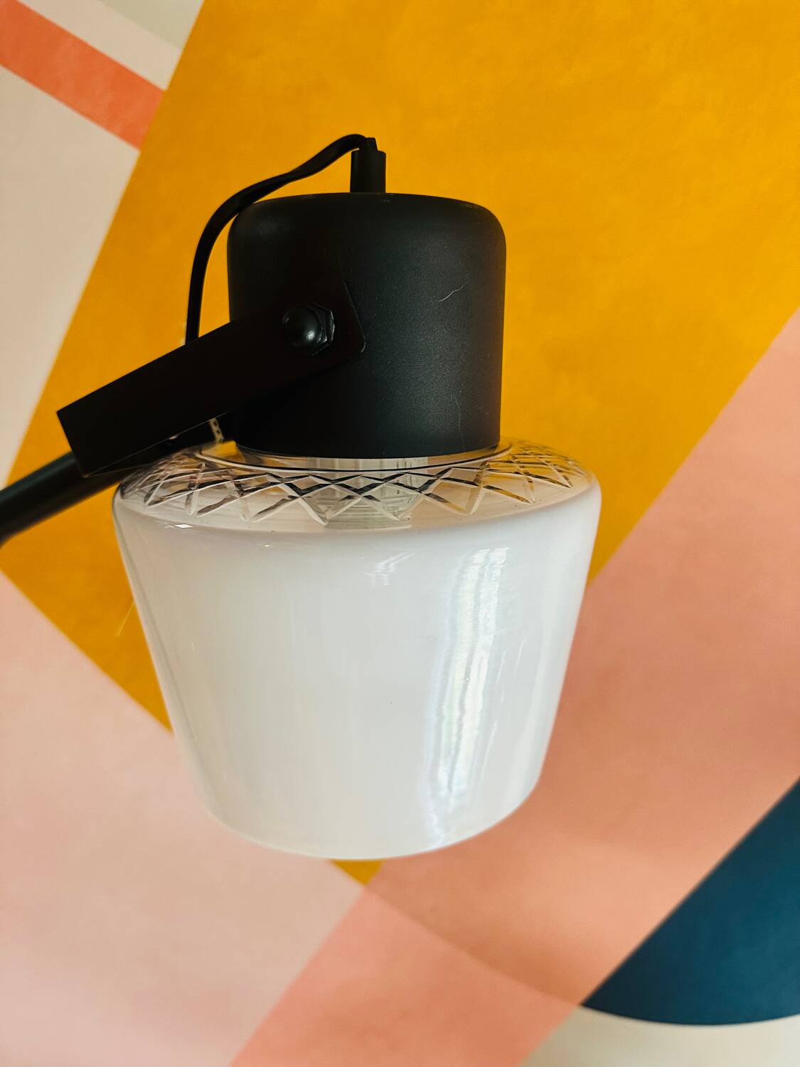 Vintage opaline designer floor lamp