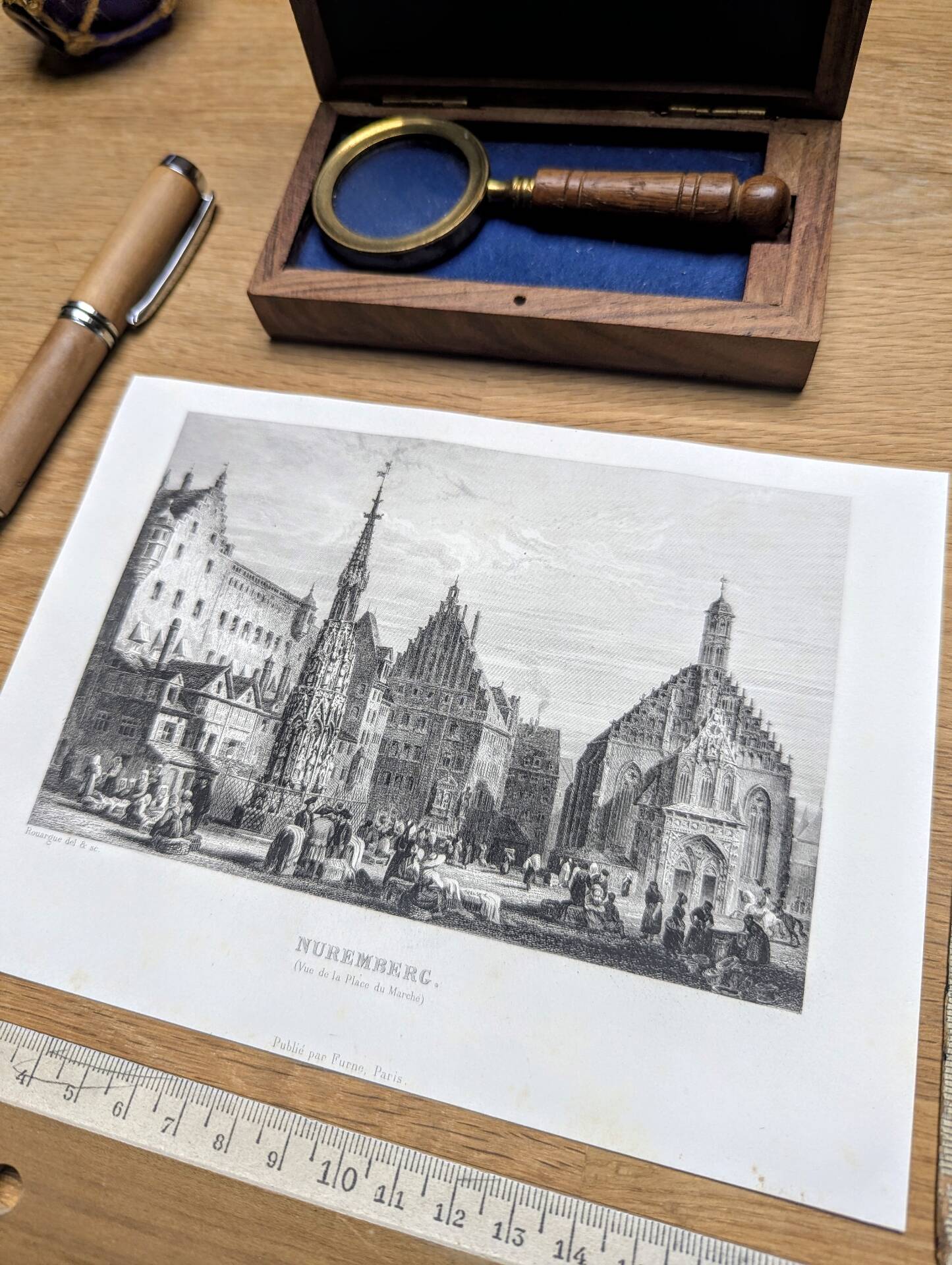 Nuremberg, vintage engraving, printed in 1841.