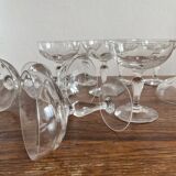 10 coupes à champagne anciennes en verre soufflé 19eme