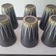 Six Orange and Black Ceramic Vases Vallauris André Baud