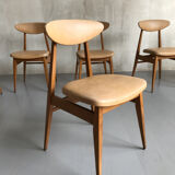 Series of 6 chairs, France 1960