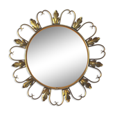 Sun mirror, “Witch’s Eye” in brass, attributed to the Belgian factory