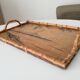 Vintage serving dish in bamboo and rattan Diamond Head Hawaii Tiki 60's