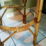 Vintage rattan stool / side table