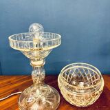 Antique art deco crystal boudoir lamp