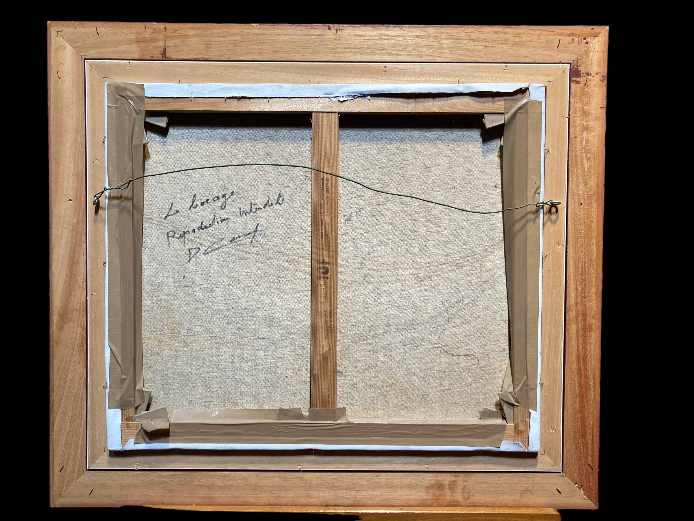 Peinture sur toile, intitulé "Le bocage", signée