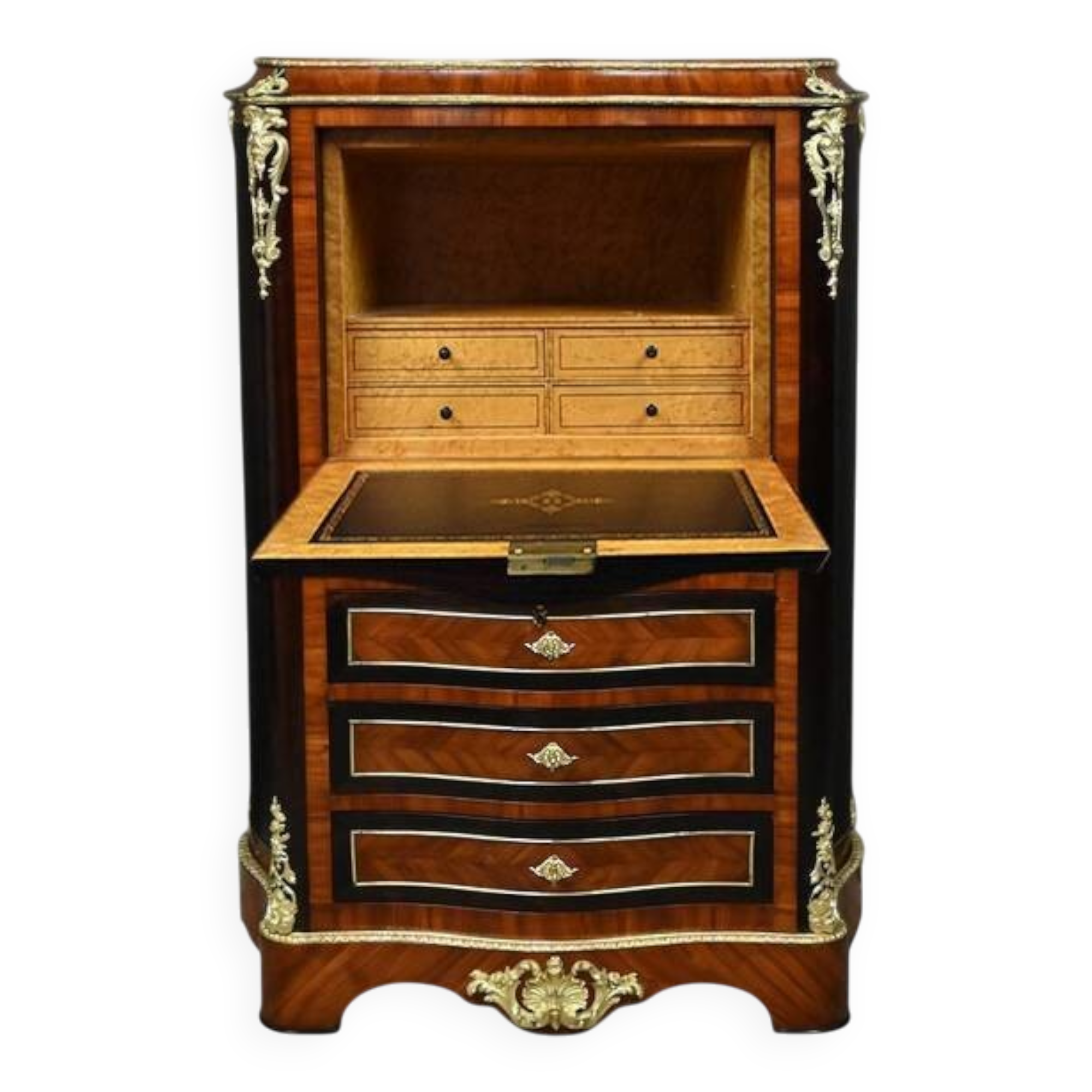 Secretary in precious wood marquetry, Napoleonic III period – Mid 19th century