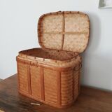 Braided wicker basket