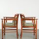 Set of 6 Art Nouveau/Jugendstil dining chairs with suede upholstery