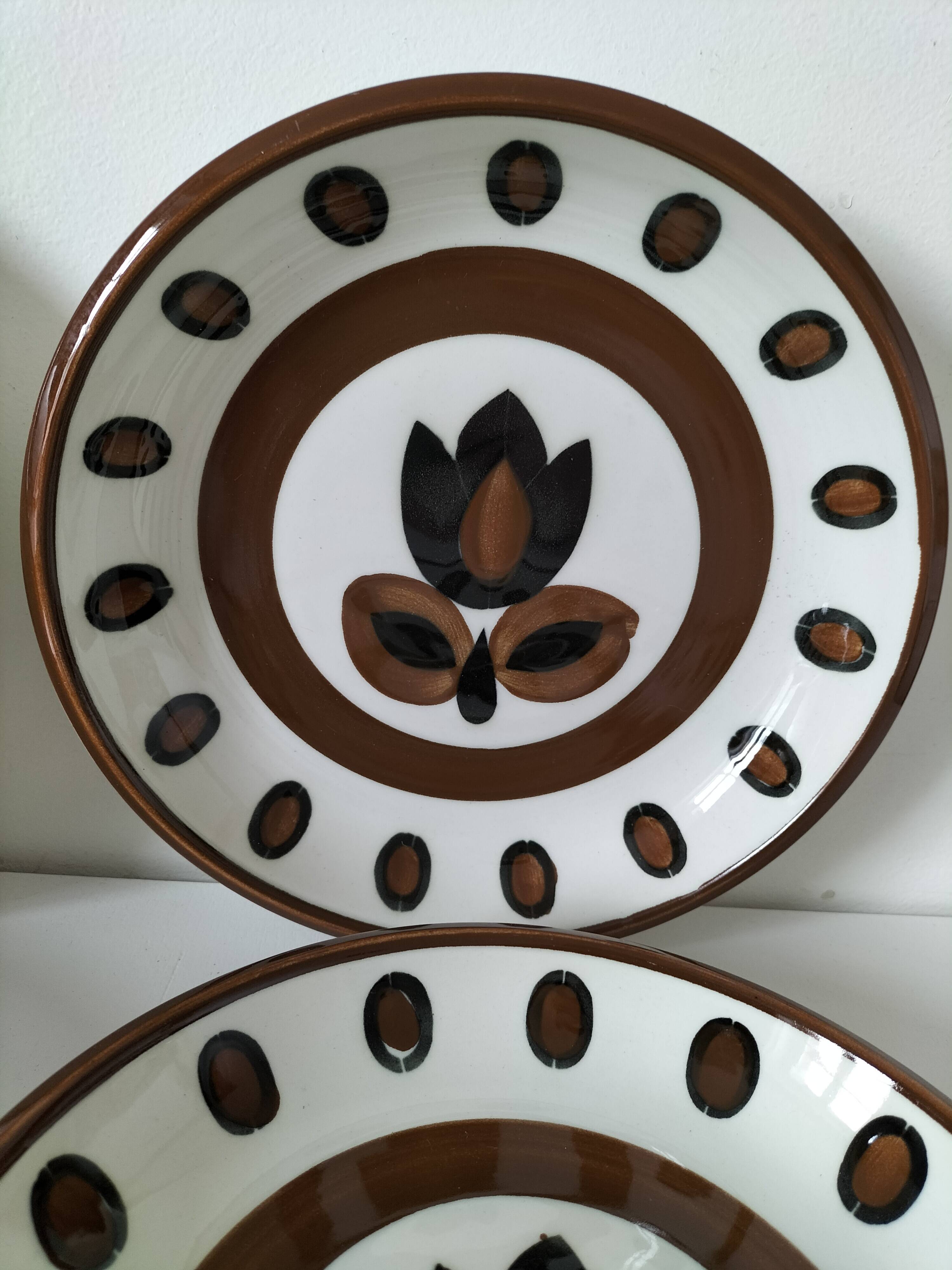 4 deep plates Boch La Louvière model Kimono