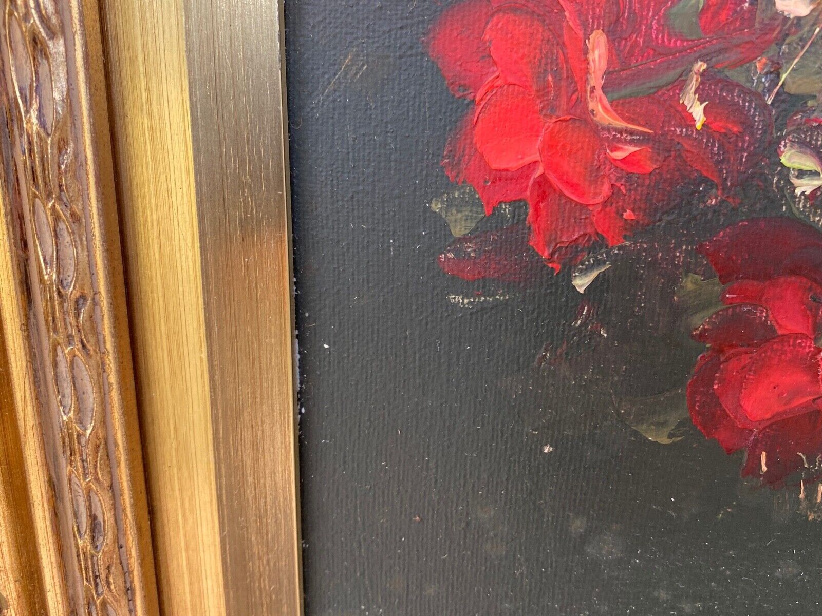 Oil on canvas bouquet of flowers by frederick still life golden frame